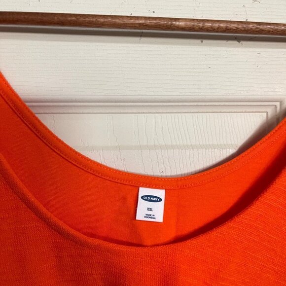 Old Navy Womens NWT Orange Sleeveless Knit Tank Top Blouse Size XXL - Picture 2 of 6
